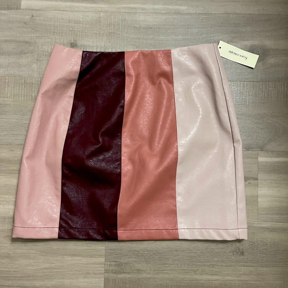 Multi-Color Leather Skirt